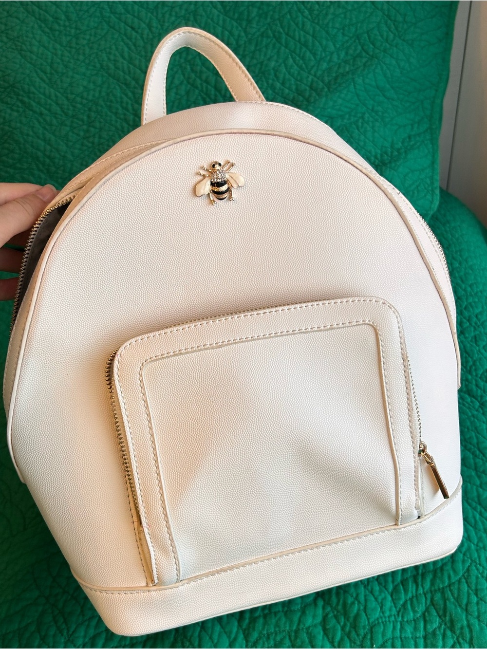 Mini Backpack with Bee Accent - Women Bags